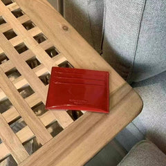 簡約卡片袋(真皮)/漆皮紅